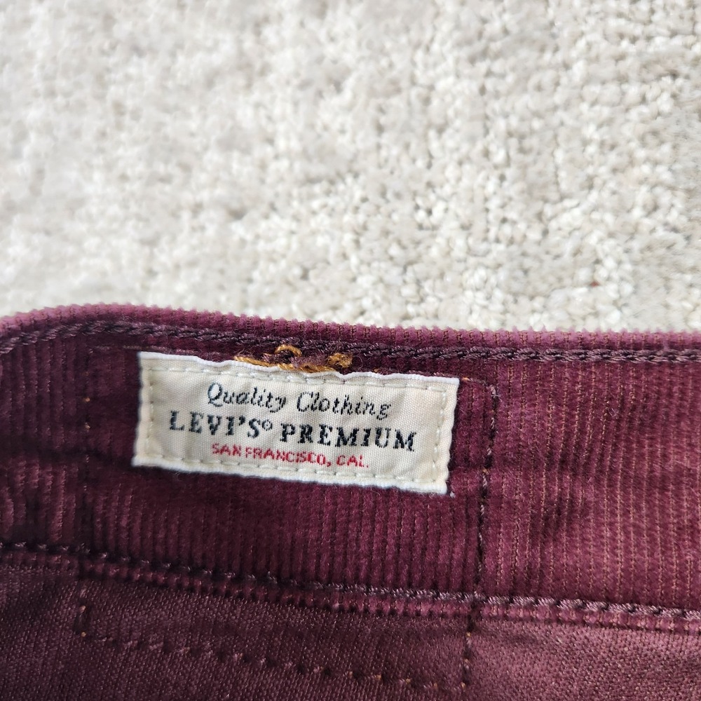 Levis Premium Corduroy Pants Women 25 Ribcage Straight Ankle Wide Leg Cotton - Picture 10 of 12